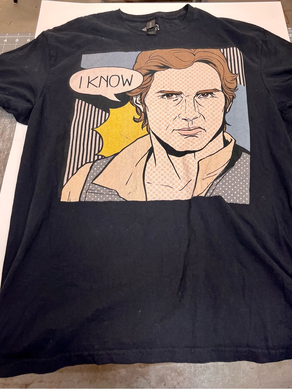 Han Solo / Star Wars Black Short-Sleeve Tee with Pop-Art Character Panel